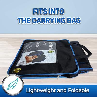 Show full view: Pet Magasin Foldable Soft Dog Carrier, Black & Blue slide 4 of 7