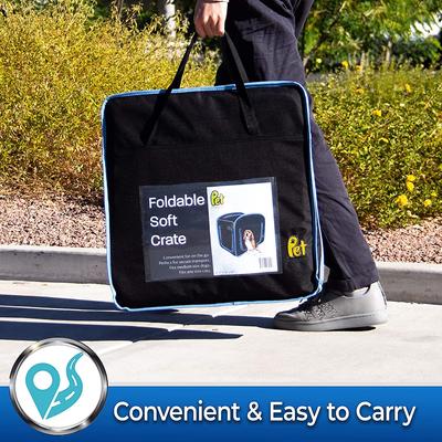 Show full view: Pet Magasin Foldable Soft Dog Crate, Black & Blue slide 5 of 7