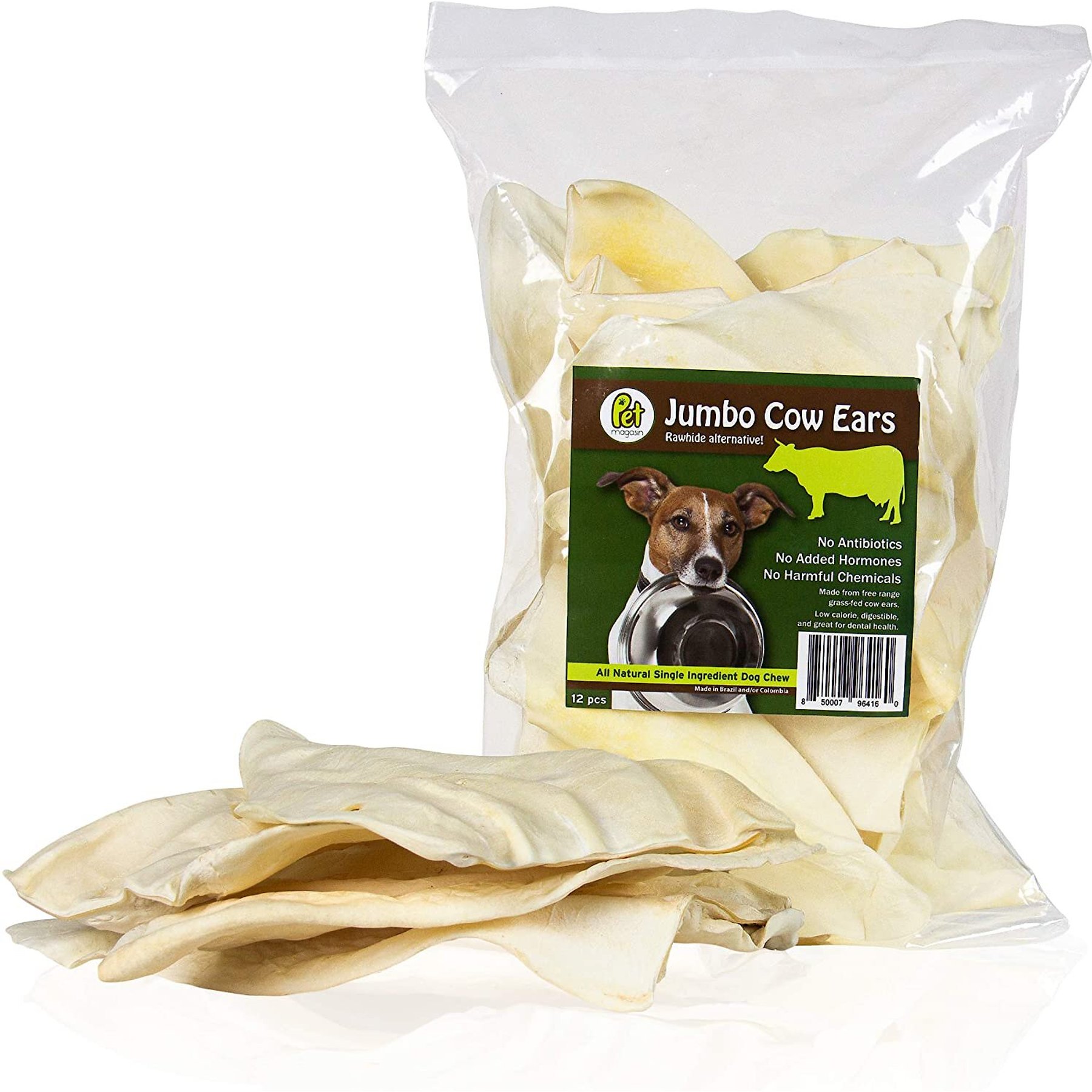 Pet Magasin Jumbo Cow Ears Dog Treats, 12 count