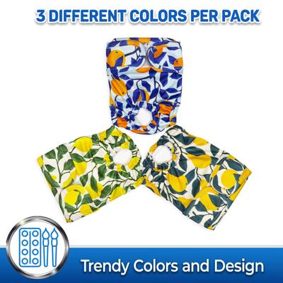 Show full view: Pet Magasin Reusable Washable Dog Diapers, 3 count, Botanical Fruit, X-Large: 24 to 32-in waist slide 4 of 7