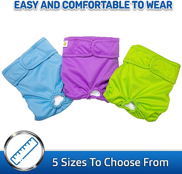 Show full view: Pet Magasin Reusable Washable Dog Diapers, 3 count, Solid, X-Large: 24 to 32-in waist slide 3 of 7