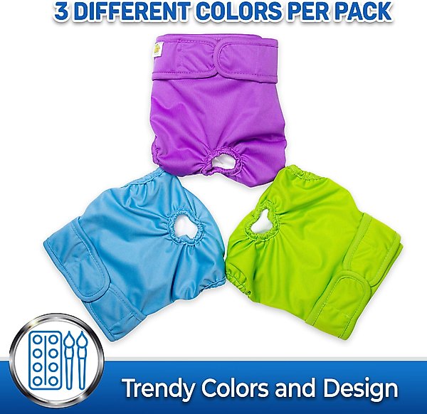 Show full view: Pet Magasin Reusable Washable Dog Diapers, 3 count, Solid, X-Large: 24 to 32-in waist slide 4 of 7
