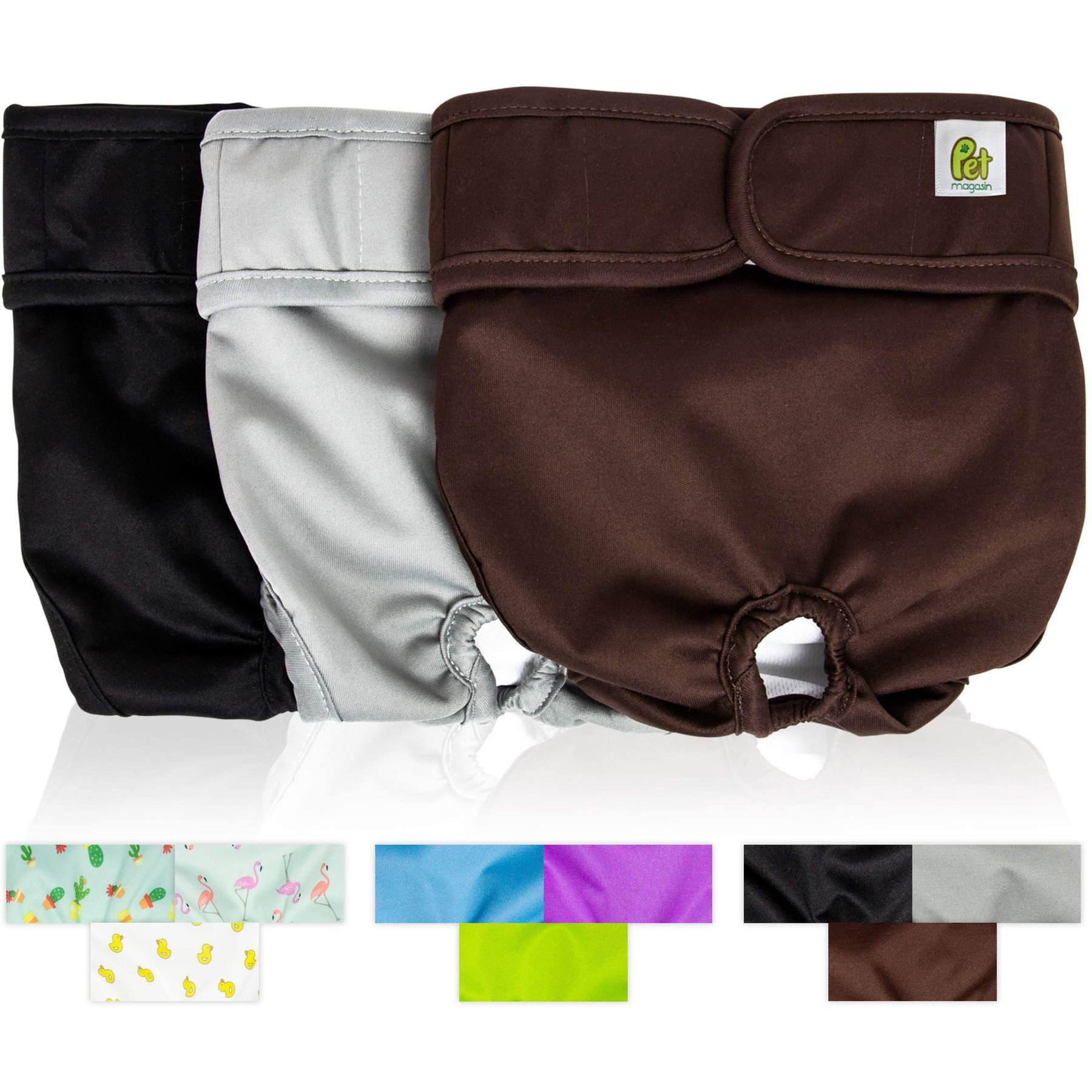 Pet Magasin Washable Female Dog Diapers, Original, X-Small: 10 to 12-in waist, 3 count