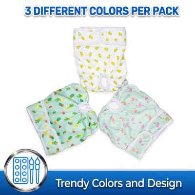 Show full view: Pet Magasin Washable Female Dog Diapers, Print, X-Small: 10 to 12-in waist, 3 count slide 6 of 11