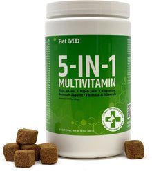 Pet MD 5-in-1 Multivitamin Chews Dog Supplement, 120 count
