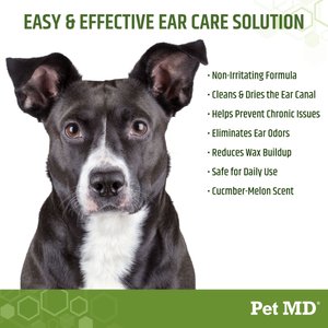 Pet MD Aloe Vera & Eucalyptus Dog Ear Wipes, 100 count