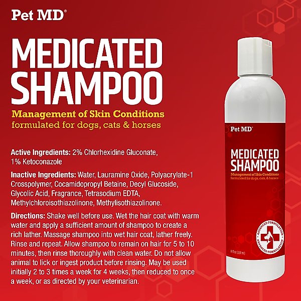 Show full view: Pet MD Antiseptic & Antifungal Medicated Shampoo, 8-oz bottle slide 2 of 7