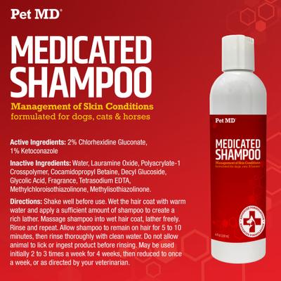 Show full view: Pet MD Antiseptic & Antifungal Medicated Shampoo, 8-oz bottle slide 3 of 8