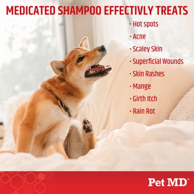 Show full view: Pet MD Antiseptic & Antifungal Medicated Shampoo, 8-oz bottle slide 4 of 8