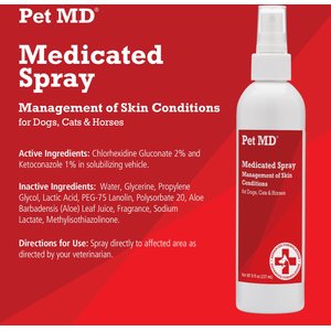 Pet MD Antiseptic & Antifungal Medicated Spray for Dogs, Cats & Horses, 8-oz bottle