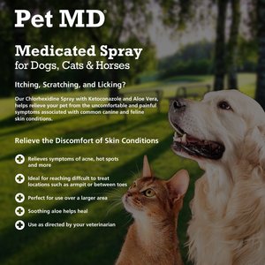 Pet MD Antiseptic & Antifungal Medicated Spray for Dogs, Cats & Horses, 8-oz bottle