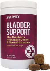 Pet MD Bladder Support Plus Cranberry Dog Supplement, 60 count