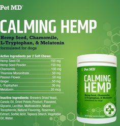 Pet MD Calming Hemp Soft Chew Calming Supplement for Dogs, 120 count slide 2 of 7