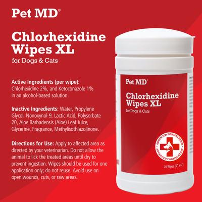 Show full view: Pet MD Chlorhexidine Antiseptic Dog & Cat Wipes, 70 count slide 3 of 9