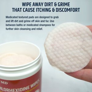 Pet MD Chlorhexidine Dog & Cat Wipes, 100 Count
