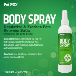 Pet MD Deodorizing Cucumber Melon Cat & Dog Body Spray, 8-fl oz bottle slide 2 of 6
