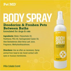Pet MD Deodorizing Pina Colada Cat & Dog Body Spray, 8-fl oz bottle slide 2 of 6