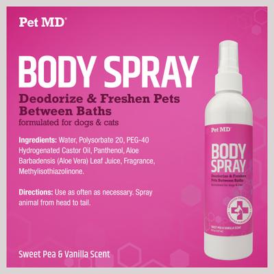 Show full view: Pet MD Deodorizing Sweet Pea & Vanilla Cat & Dog Body Spray, 8-fl oz bottle slide 2 of 7