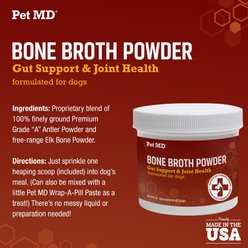 Pet MD Gut Support & Joint Health Bone Broth Powder Dog Supplement, 4-oz jar slide 2 of 7
