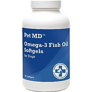 Pet MD Omega-3 Fish Oil Softgel Dog Supplement, 180 count