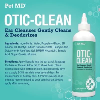 Show full view: Pet MD Otic-Clean with Sugar Cookie Scent Dog & Cat Supplement, 8-fl oz bottle slide 2 of 7