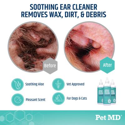 Show full view: Pet MD Otic-Clean with Sugar Cookie Scent Dog & Cat Supplement, 8-fl oz bottle slide 3 of 7