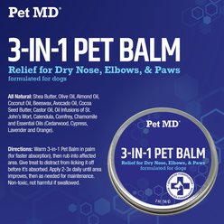 Pet MD Paw Balm 3-in-1 Nose/Snout & Elbow Moisturizer & Paw Protectors Paw Wax with Shea Butter, Coconut Oil, & Beeswax for Dogs, 2-fl oz jar slide 2 of 7