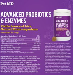 Pet MD PB6 Probiotics & Enzymes Dog Supplement, 60 count slide 2 of 6