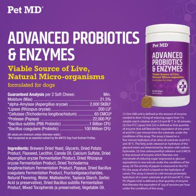 Show full view: Pet MD PB6 Probiotics & Enzymes Dog Supplement, 60 count slide 3 of 7