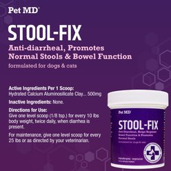 Pet MD Stool-Fix Powdered Clay Anti Diarrhea Treatment for Upset Stomach Relief, Promotes Normal Stool for Dogs & Cats, 100g slide 2 of 6
