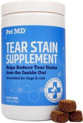 Pet MD Tear Stain Remover Dog & Cat Supplement, 60 count
