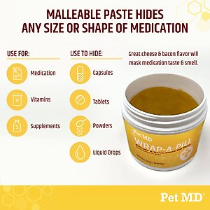 Pet MD Wrap-A-Pill Cheese & Bacon Flavor Pill Paste, 8-oz jar
