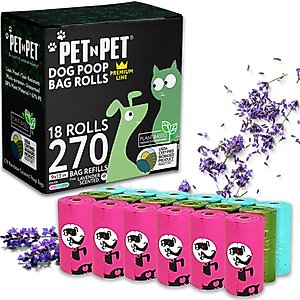 PET N PET Lavender Scented Dog Poop Bags, 270 count