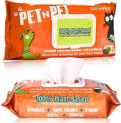 PET N PET Unscented Dog & Cat Grooming Wipes, 100 count