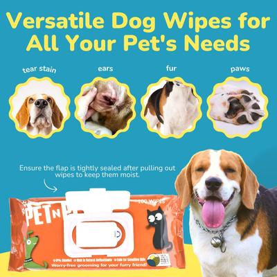 Show full view: PET N PET Unscented Dog & Cat Grooming Wipes, 100 count slide 3 of 8