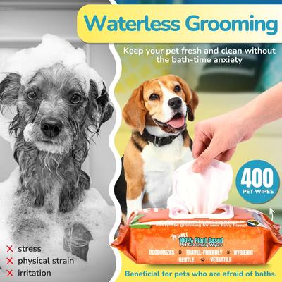 Show full view: PET N PET Unscented Dog & Cat Grooming Wipes, 400 count slide 3 of 9