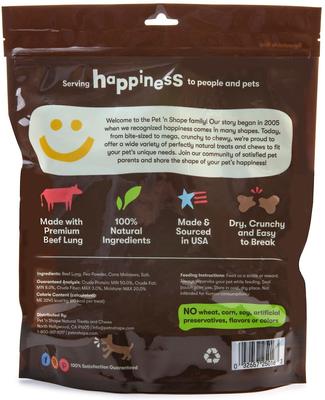 Show full view: Pet 'n Shape American Patties Premium Beef Lung Dog Treats, 16-oz bag slide 3 of 11
