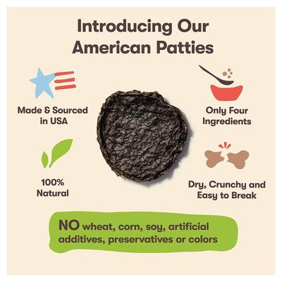 Show full view: Pet 'n Shape American Patties Premium Beef Lung Dog Treats, 16-oz bag slide 7 of 11