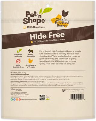 Show full view: Pet 'n Shape Chik 'n Knot Bones Dog Treats, 10 count slide 3 of 4