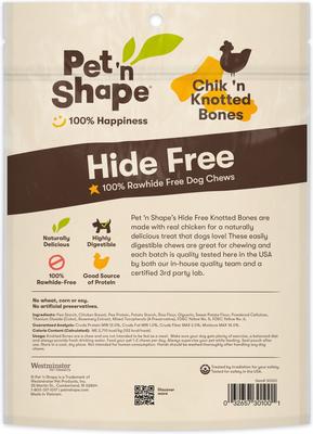 Show full view: Pet 'n Shape Chik 'n Knot Bones Dog Treats, 6 count slide 3 of 4