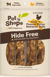 Pet 'n Shape Chik 'n Retriever Roll Peanut Butter Dog Treats, 4 count