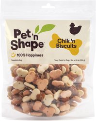 Pet 'n Shape Grain-Free Chik 'n Biscuits Dog Treats, 1-lb bag