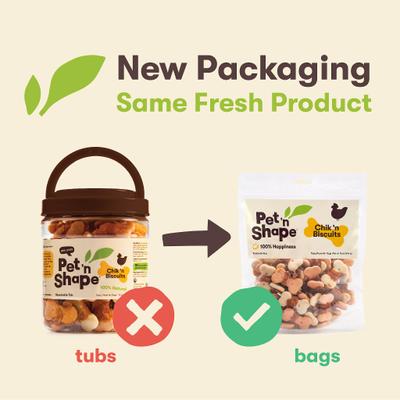 Show full view: Pet 'n Shape Grain-Free Chik 'n Biscuits Dog Treats, 1-lb bag slide 3 of 8