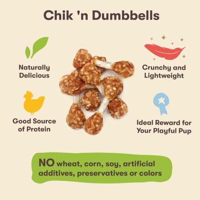 Show full view: Pet 'n Shape Grain-Free Chik 'n Dumbbells Dog Treats, 2-lb bag slide 5 of 10