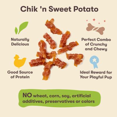 Show full view: Pet 'n Shape Grain-Free Chik 'n Sweet Potato Dog Treats, 1-lb bag slide 4 of 7