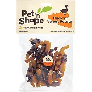 Pet 'n Shape Grain-Free Duck 'n Sweet Potato Dog Treats, 8-oz bag