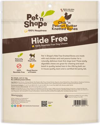 Show full view: Pet 'n Shape Knot Bones Peanut Butter Dog Treats, 10 count slide 3 of 4