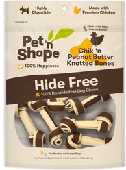 Pet 'n Shape Knot Bones Peanut Butter Hard Dog Chew, 6 count