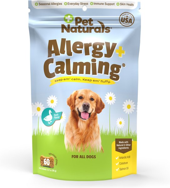 Pet Naturals Allergy Plus Calming Duck Flavored Soft Chew Supplement for Dogs, 60 count