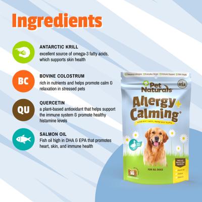 Show full view: Pet Naturals Allergy Plus Calming Duck Flavored Soft Chew Supplement for Dogs, 60 count slide 4 of 9
